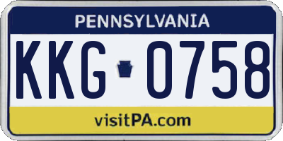 PA license plate KKG0758