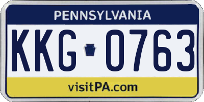 PA license plate KKG0763