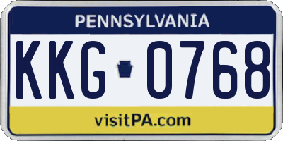 PA license plate KKG0768
