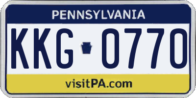PA license plate KKG0770