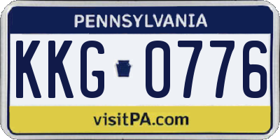 PA license plate KKG0776