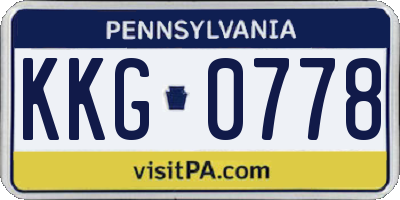 PA license plate KKG0778