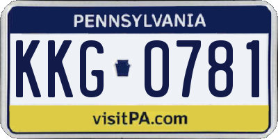 PA license plate KKG0781