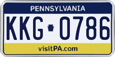 PA license plate KKG0786