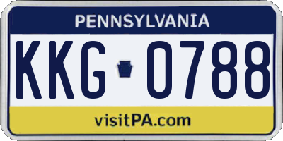 PA license plate KKG0788