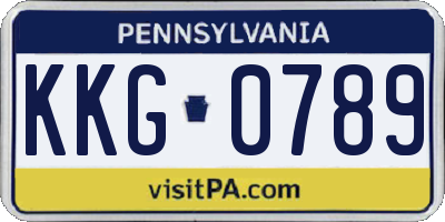 PA license plate KKG0789