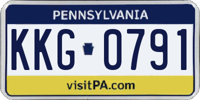 PA license plate KKG0791