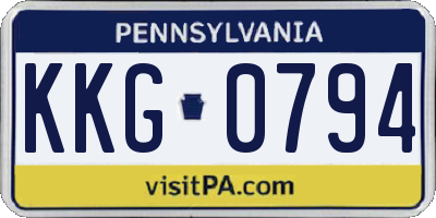 PA license plate KKG0794