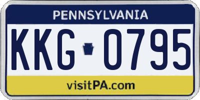 PA license plate KKG0795
