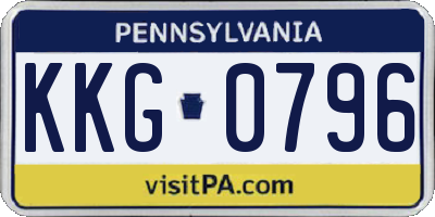 PA license plate KKG0796