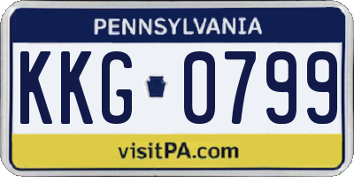 PA license plate KKG0799