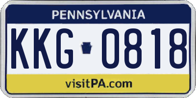 PA license plate KKG0818