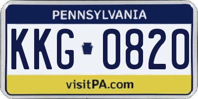 PA license plate KKG0820