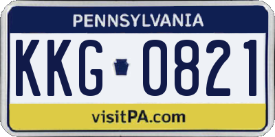 PA license plate KKG0821