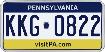 PA license plate KKG0822