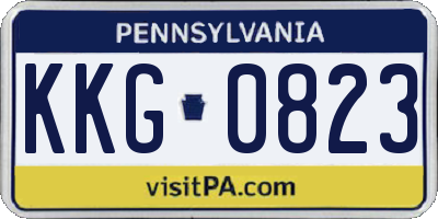 PA license plate KKG0823