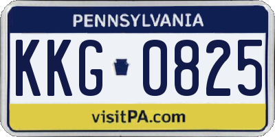 PA license plate KKG0825