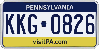 PA license plate KKG0826