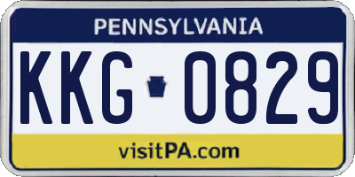 PA license plate KKG0829