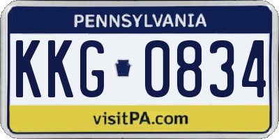 PA license plate KKG0834