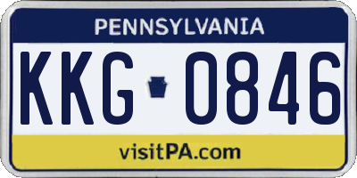 PA license plate KKG0846