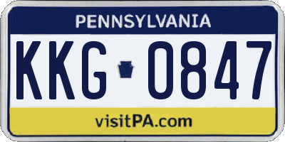 PA license plate KKG0847