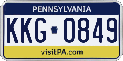 PA license plate KKG0849