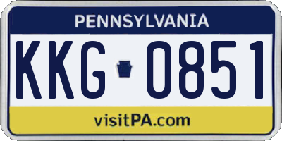 PA license plate KKG0851