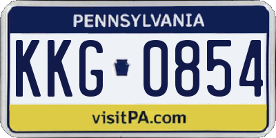 PA license plate KKG0854