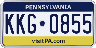 PA license plate KKG0855
