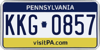 PA license plate KKG0857