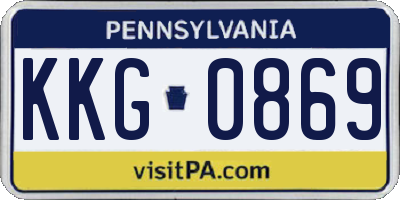 PA license plate KKG0869