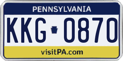 PA license plate KKG0870