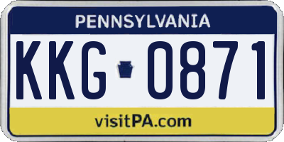 PA license plate KKG0871
