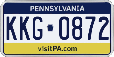 PA license plate KKG0872