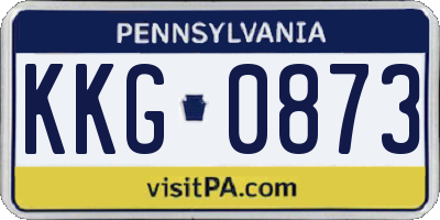 PA license plate KKG0873