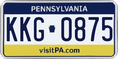 PA license plate KKG0875
