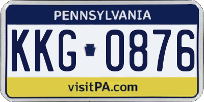 PA license plate KKG0876