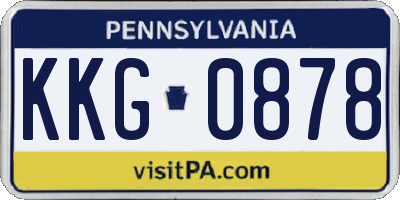 PA license plate KKG0878