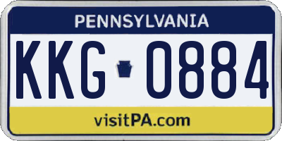 PA license plate KKG0884