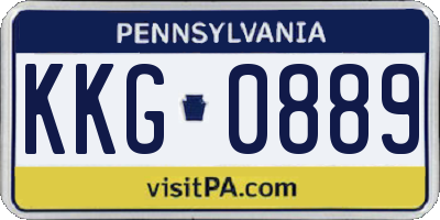 PA license plate KKG0889