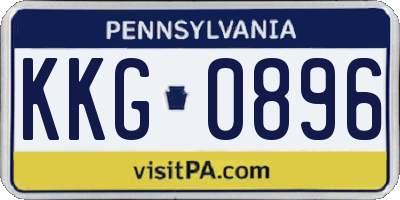 PA license plate KKG0896