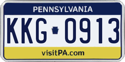PA license plate KKG0913