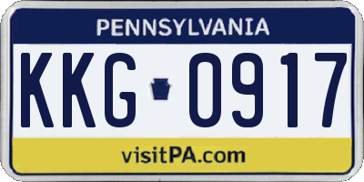 PA license plate KKG0917