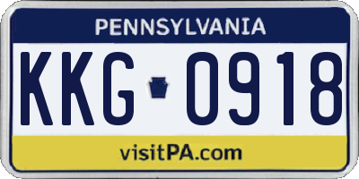 PA license plate KKG0918