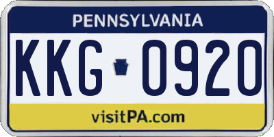 PA license plate KKG0920