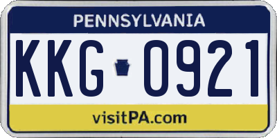 PA license plate KKG0921