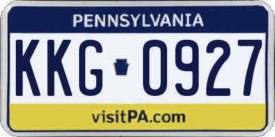 PA license plate KKG0927