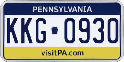 PA license plate KKG0930