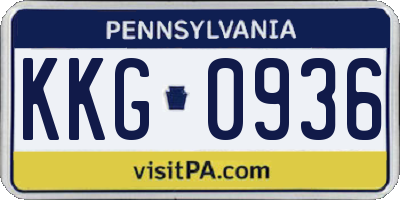 PA license plate KKG0936